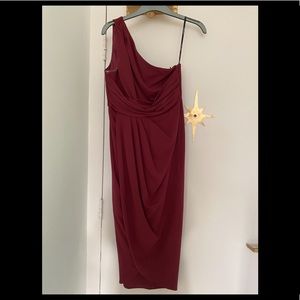One shoulder tulip hem dress